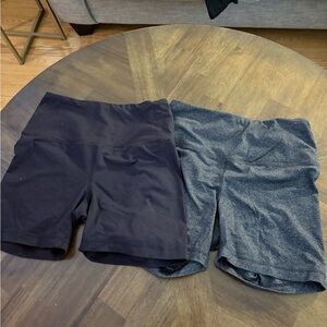 90 degree M Womens Black and Gray Athletic Shorts (2 pair)
